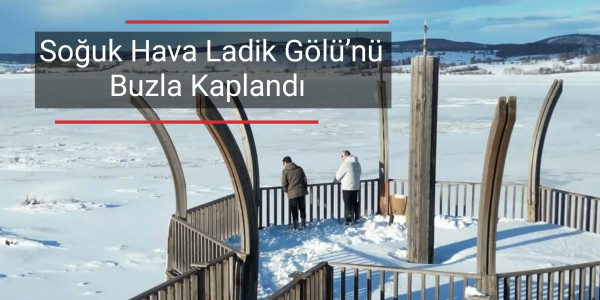 Soğuk Hava Ladik Gölü’nü Buzla Kapladı
